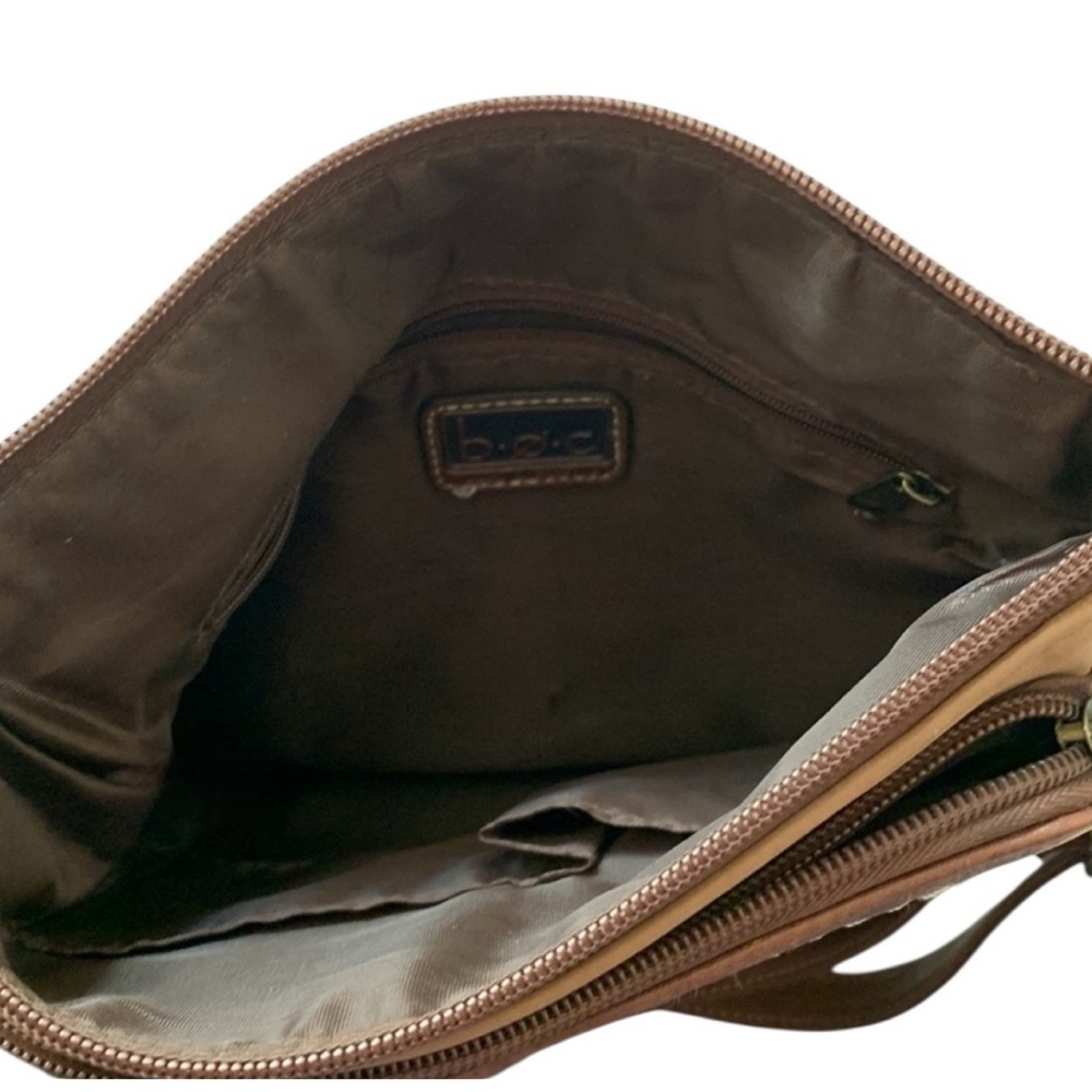 B.O.C. (Born Concept) Crossbody Shoulder Bag in Brown and Tan Faux Leather NWOT - Picture 4 of 5